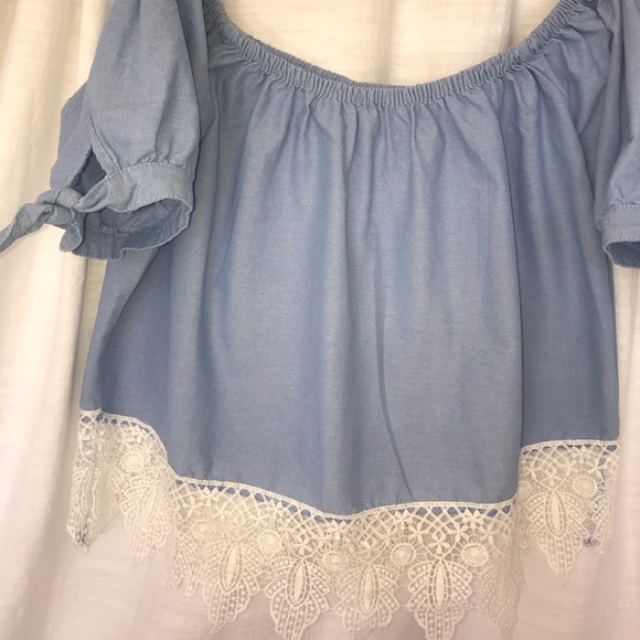 Majora Off The Shoulder Blue Top - Picture 3 of 9